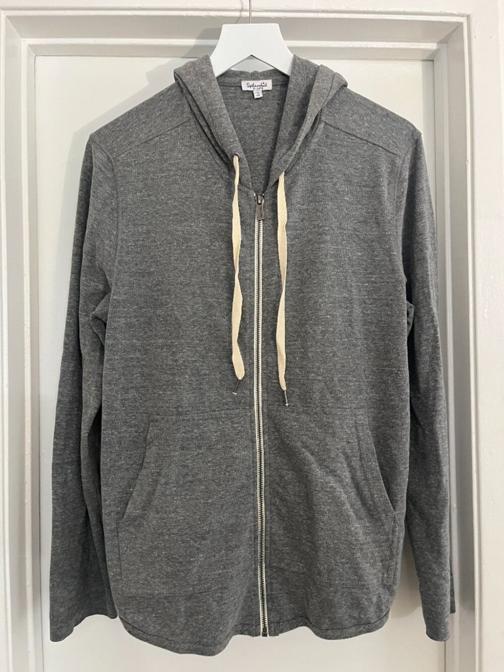 Splendid Heather Grey Full Zip Drawstring Hoodie - Women's XL